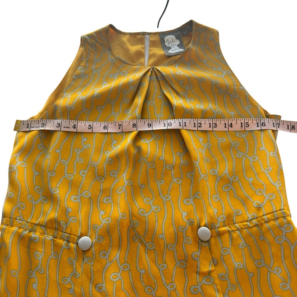 Anthropologie Girls from Savoy Take Action Mini Dress 2 Gold Yellow 100% Silk - Picture 13 of 16